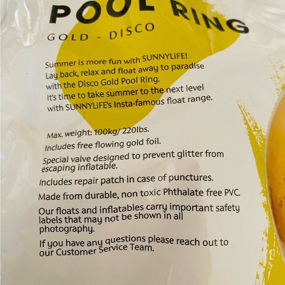 SUNNYLIFE Pool Ring Disco with Glitter NIP - Picture 4 of 7
